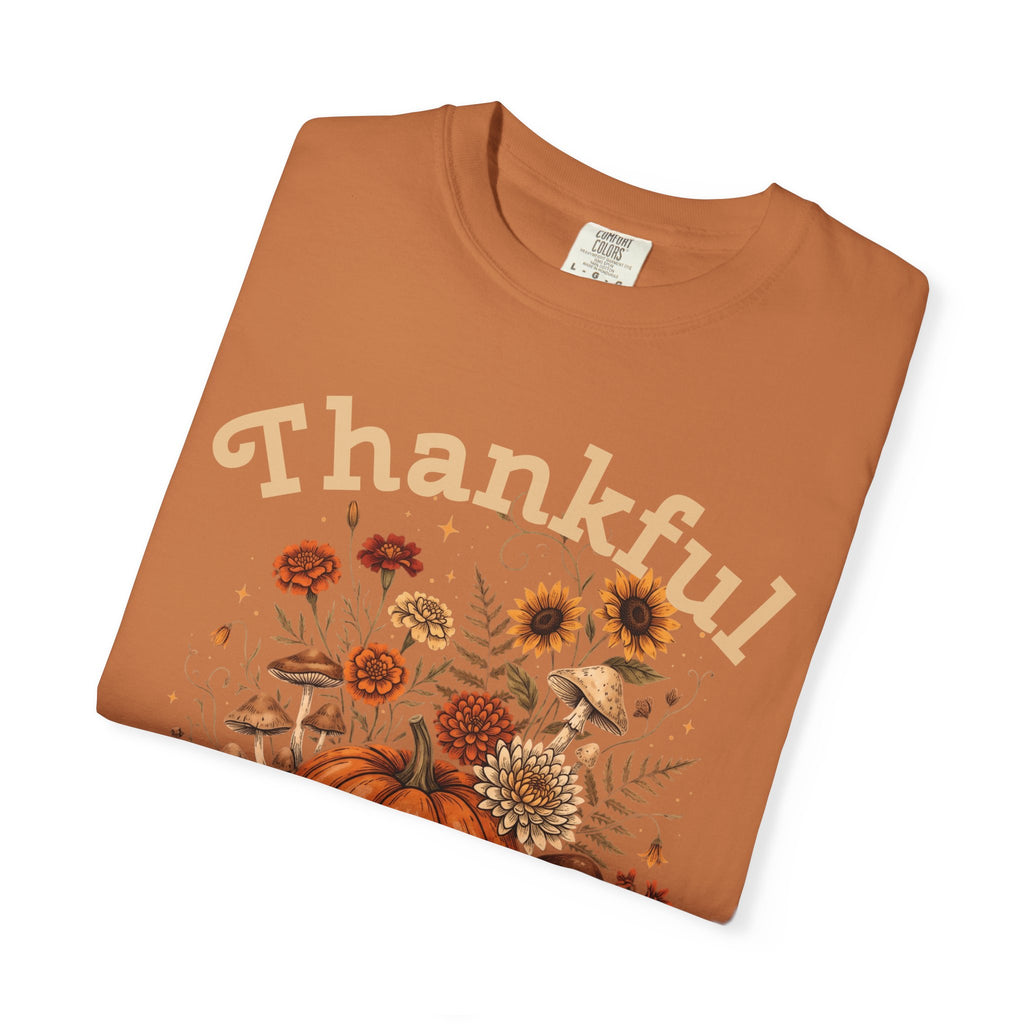 Thankful Pumpkin Fall Floral T-Shirt
