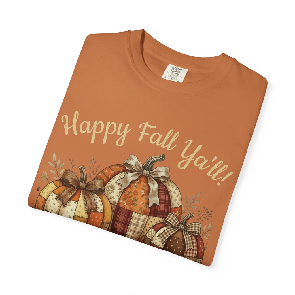 Happy Fall Y'all Pumpkin Patchwork T-Shirt
