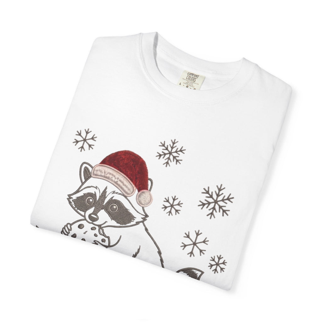 Raccoon & Cookie Santa Holidays Christmas T-Shirt