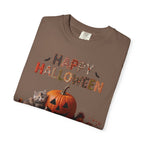 Halloween Pumpkin Grey-Orange Kitten T-Shirt