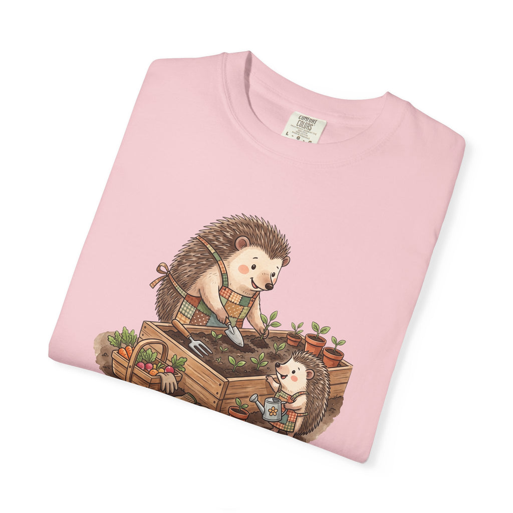 Hedgehog Papa Son T-Shirt Gardening
