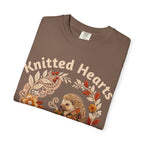 Knitted Hearts Porcupines Crochet Floral T-Shirt