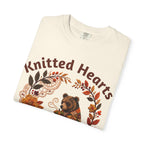 Knitted Hearts Bears Crochet Floral T-Shirt