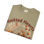 Knitted Hearts Porcupines Crochet Floral T-Shirt