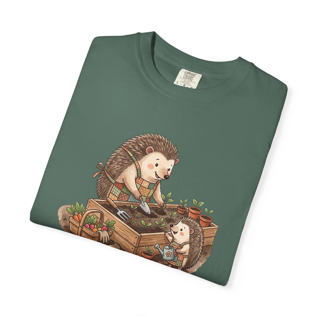 Hedgehog Papa Son T-Shirt Gardening