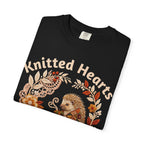 Knitted Hearts Porcupines Crochet Floral T-Shirt