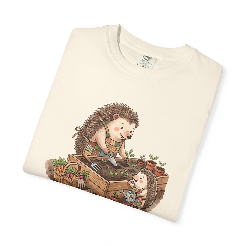 Hedgehog Papa Son T-Shirt Gardening