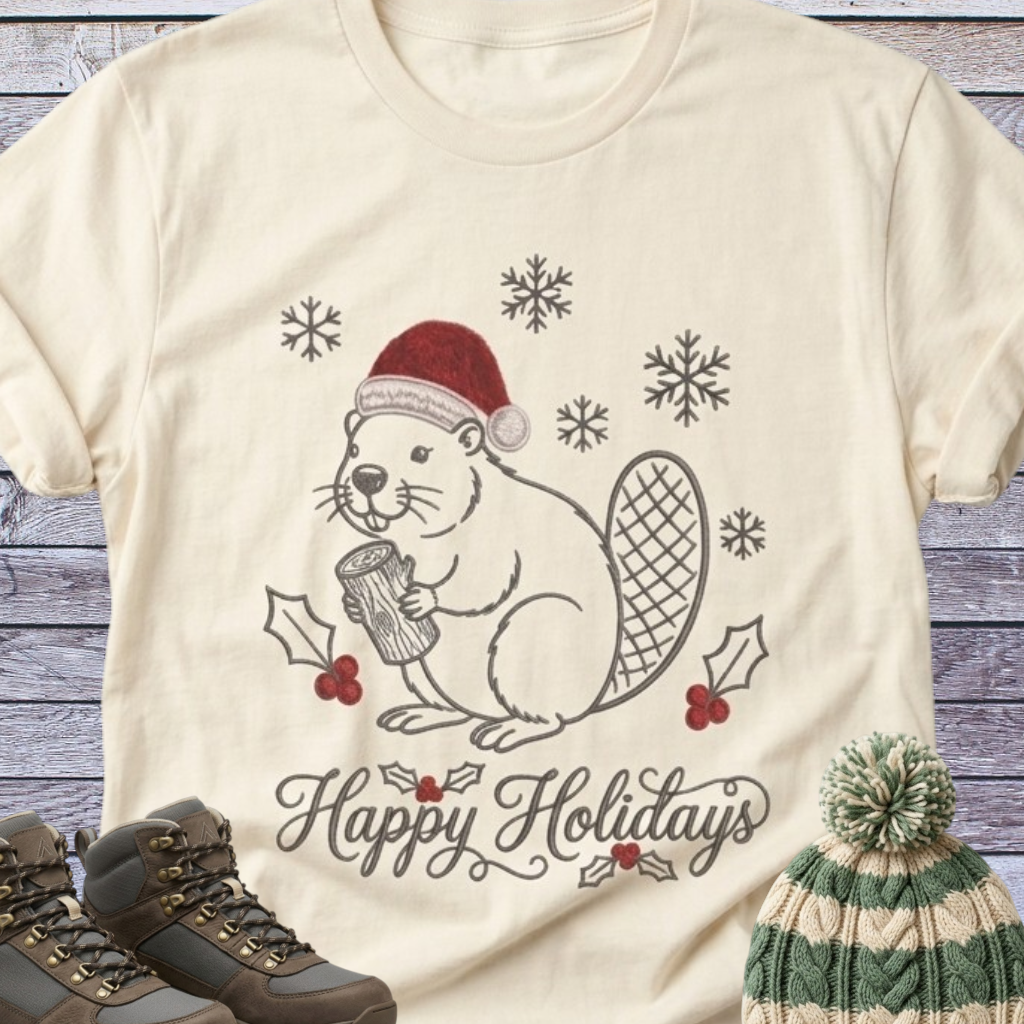 Beaver Santa Holidays Christmas T-Shirt