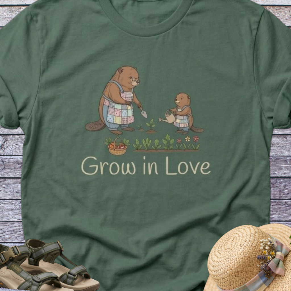 Beaver Mom & Daughter Gardening T-Shirt