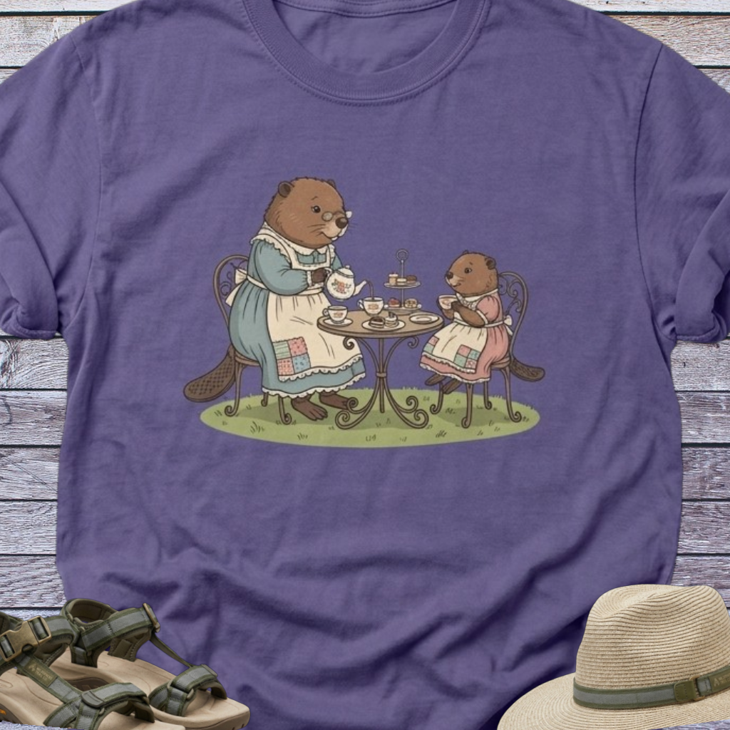 Beaver Tea Party T-Shirt Mom Daughter