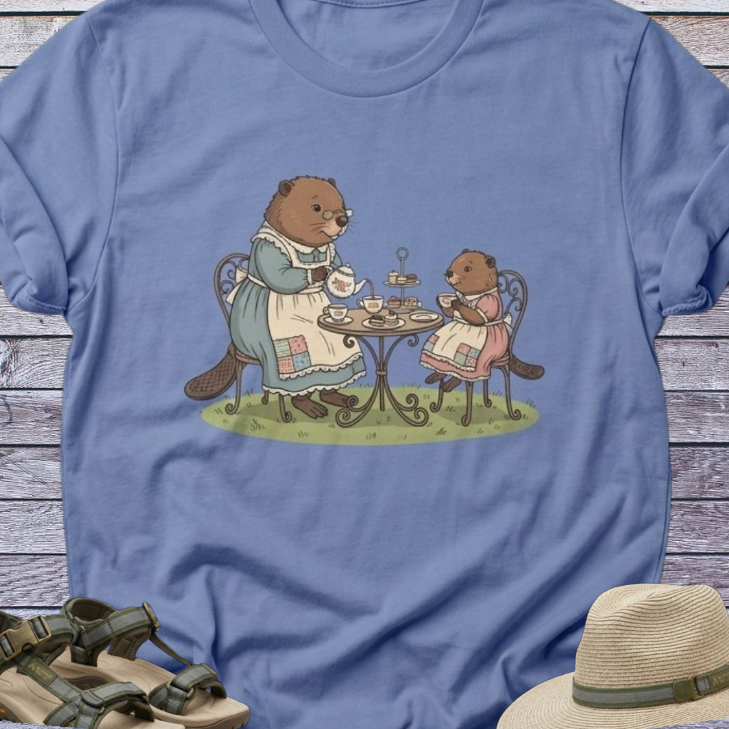 Beaver Tea Party T-Shirt Mom Daughter