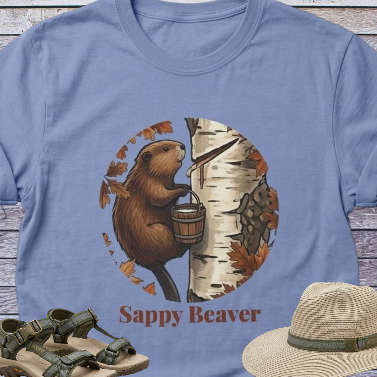 Sappy Beaver T-Shirt Woodland Animals