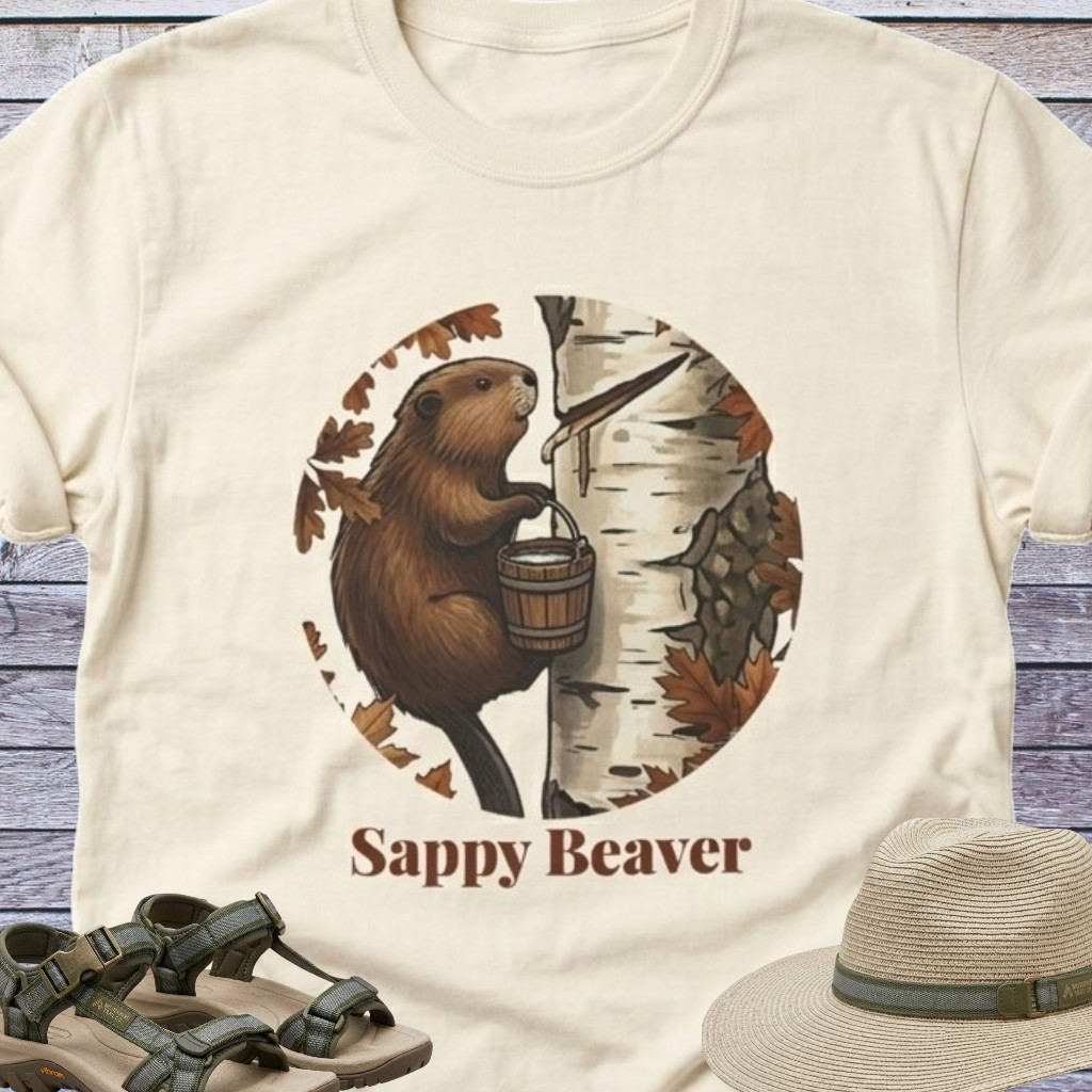 Sappy Beaver T-Shirt Woodland Animals