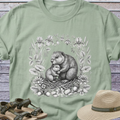 Mama Beaver Hugging Baby Kit T-Shirt | Woodland Animals Earthy Forest