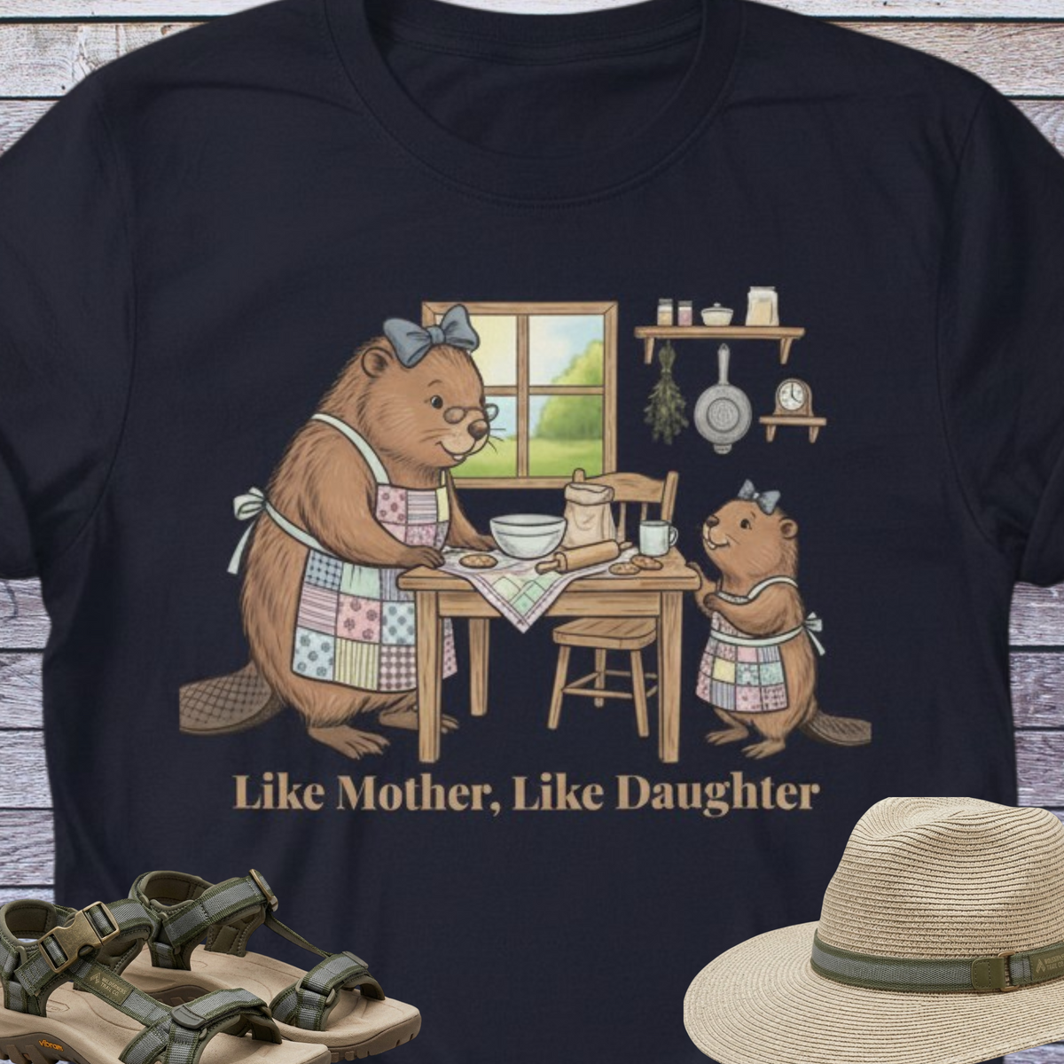 Mama Beaver & Daughter Country Kitchen T-shirt