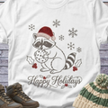 Raccoon & Cookie Santa Holidays Christmas T-Shirt