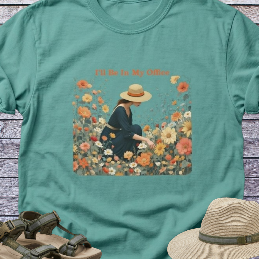 WildFlowers Office T-Shirt Quaint Cottage