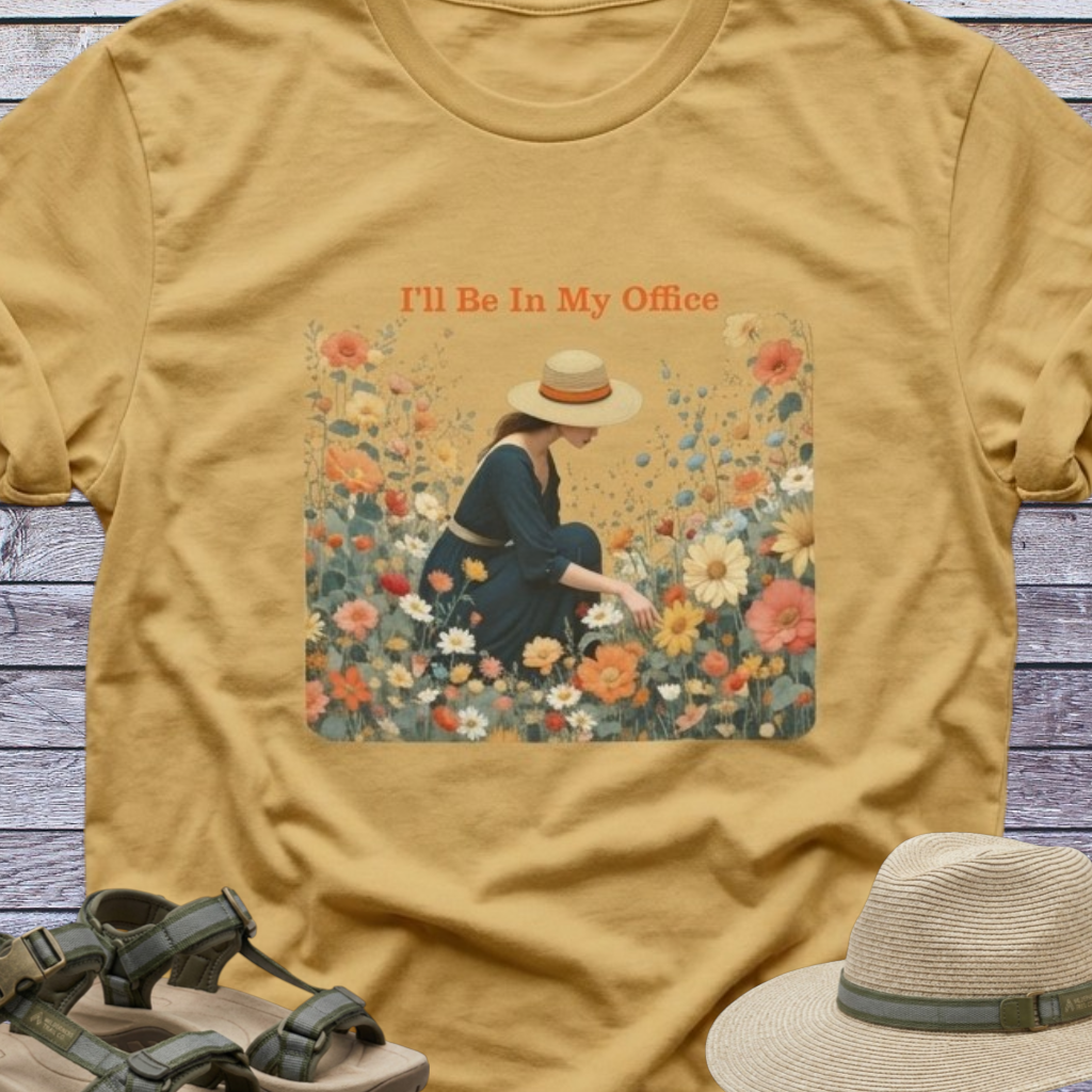 WildFlowers Office T-Shirt Quaint Cottage