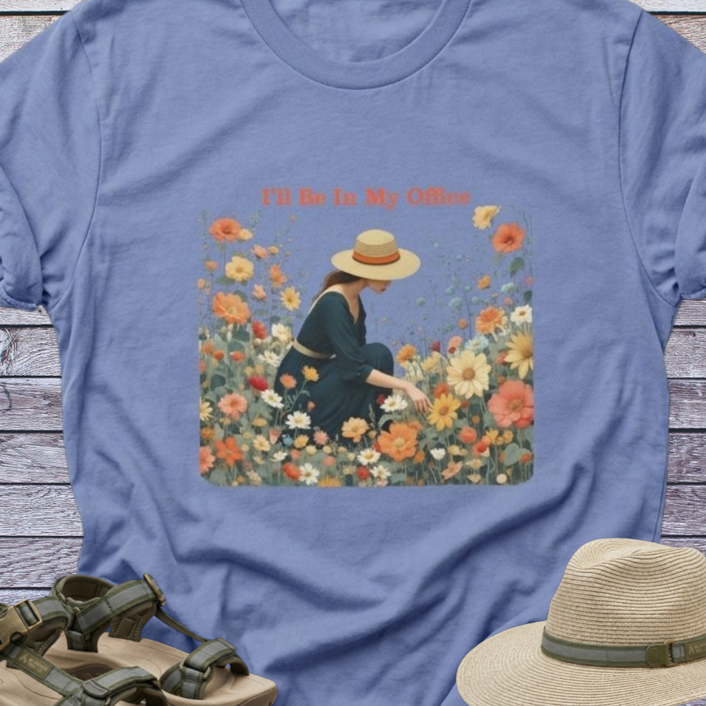WildFlowers Office T-Shirt Quaint Cottage