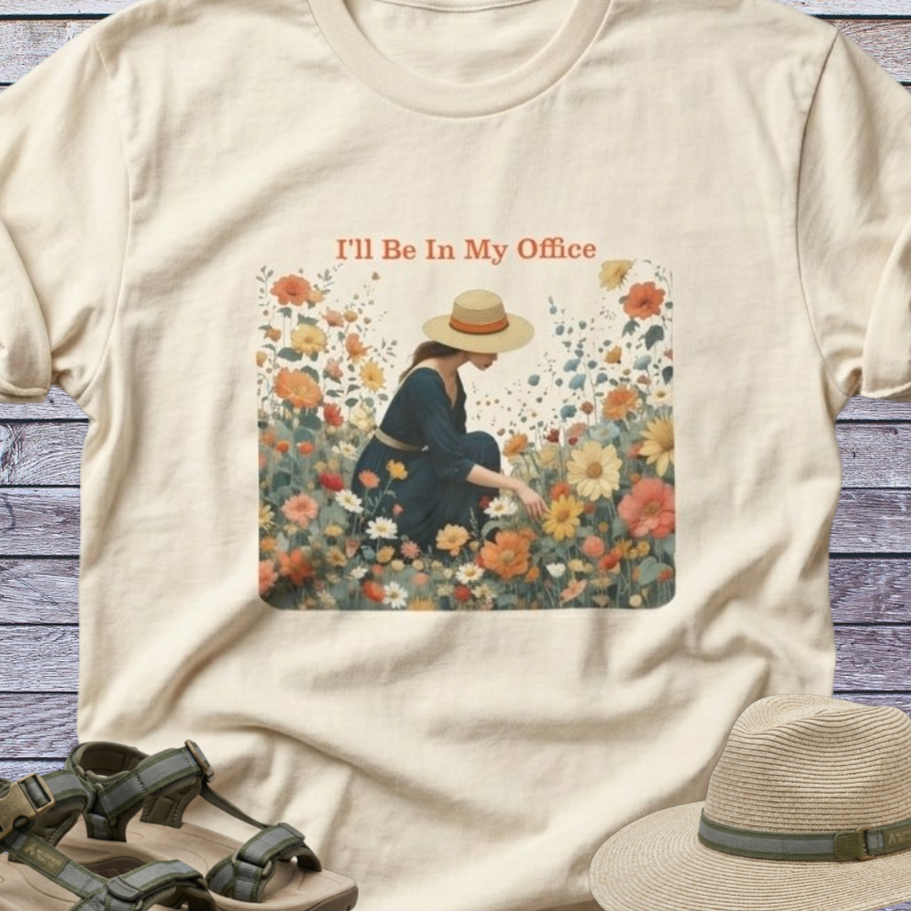 WildFlowers Office T-Shirt Quaint Cottage