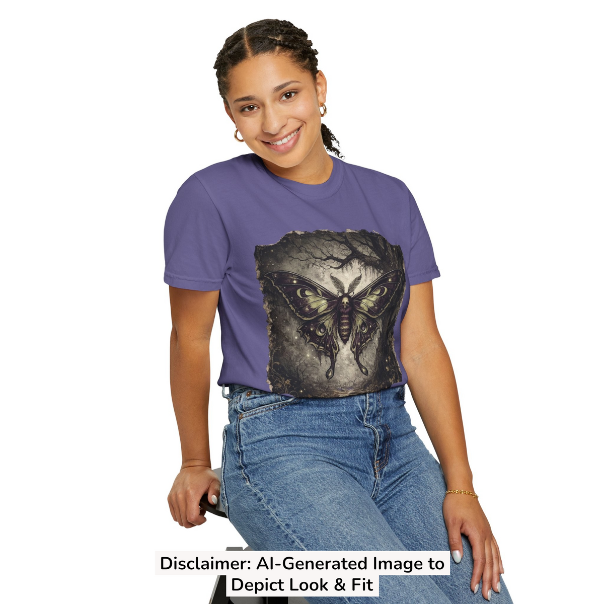 Deaths Head Moth Illustration T-Shirt | Halloween Goth