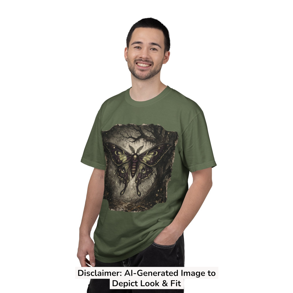 Deaths Head Moth Illustration T-Shirt | Halloween Goth