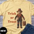 Halloween Scarecrow T-Shirt | Trick or Treat Spooky Patchwork
