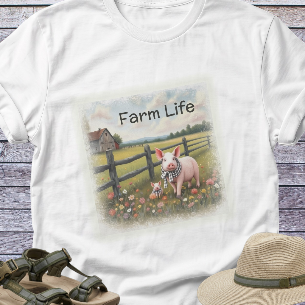 Mama Pig and Piglet T-Shirt | Farm Life Cottagecore