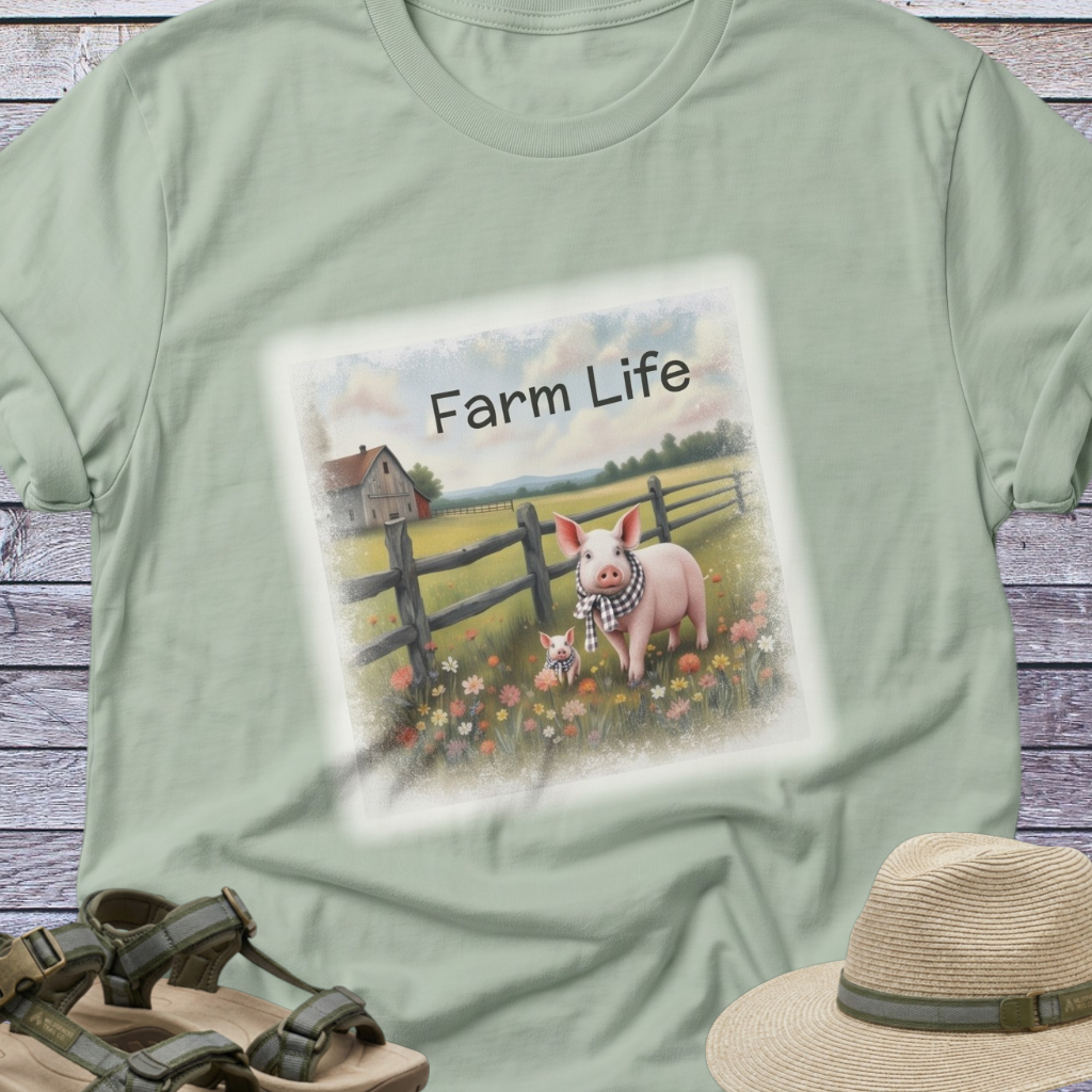 Mama Pig and Piglet T-Shirt | Farm Life Cottagecore