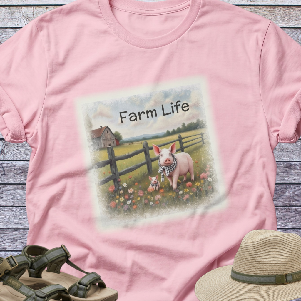 Mama Pig and Piglet T-Shirt | Farm Life Cottagecore