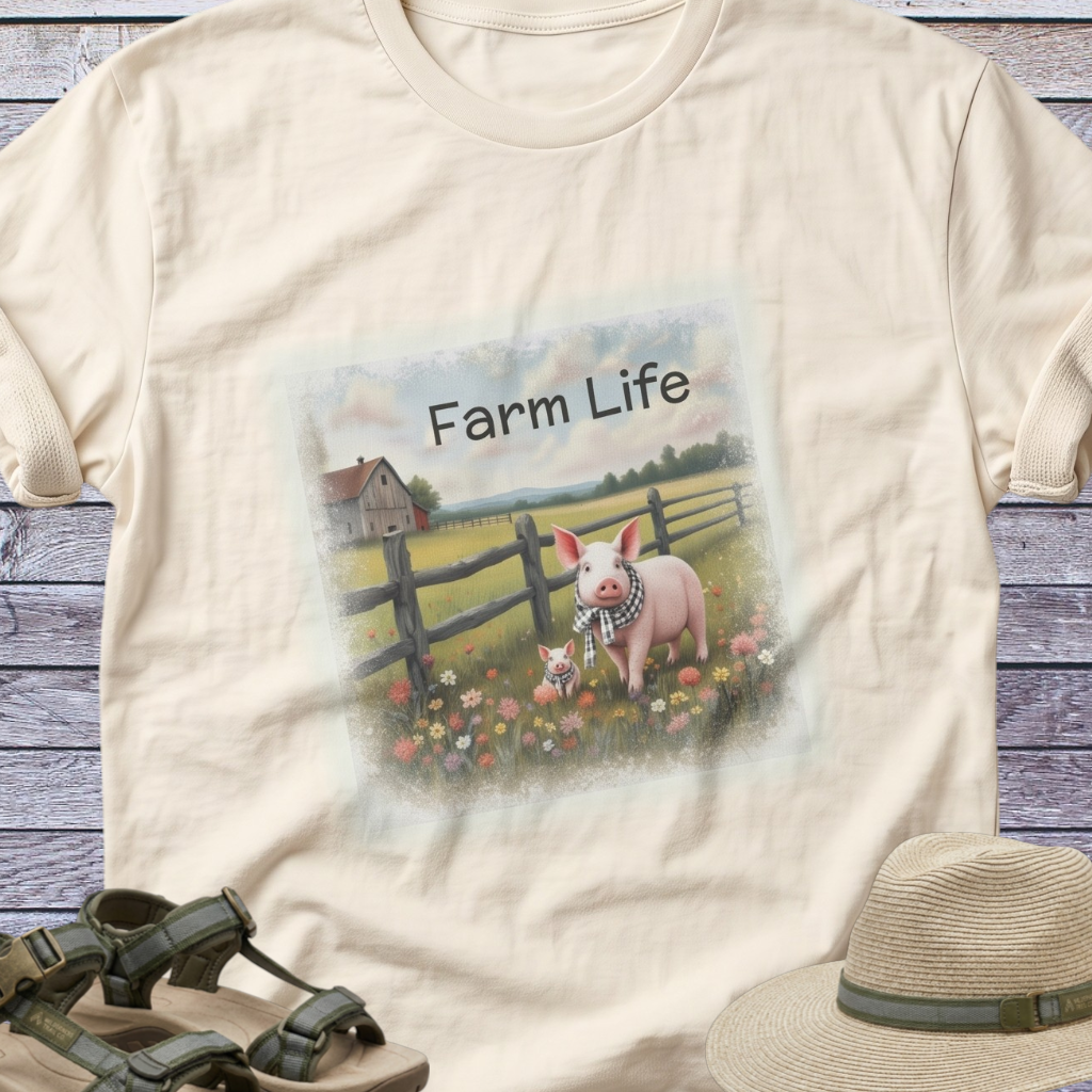 Mama Pig and Piglet T-Shirt | Farm Life Cottagecore