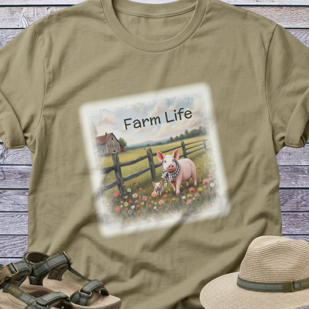 Mama Pig and Piglet T-Shirt | Farm Life Cottagecore