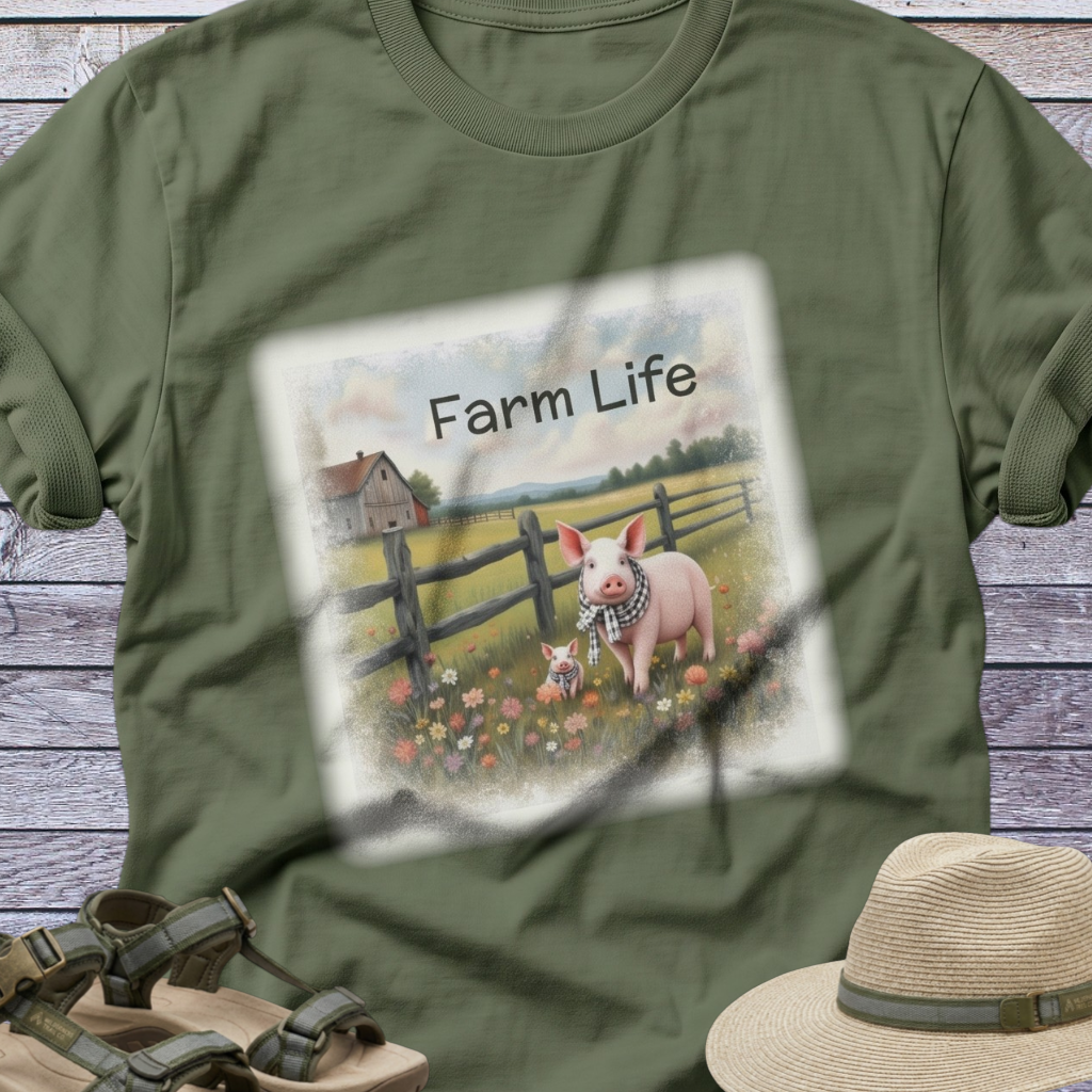 Mama Pig and Piglet T-Shirt | Farm Life Cottagecore