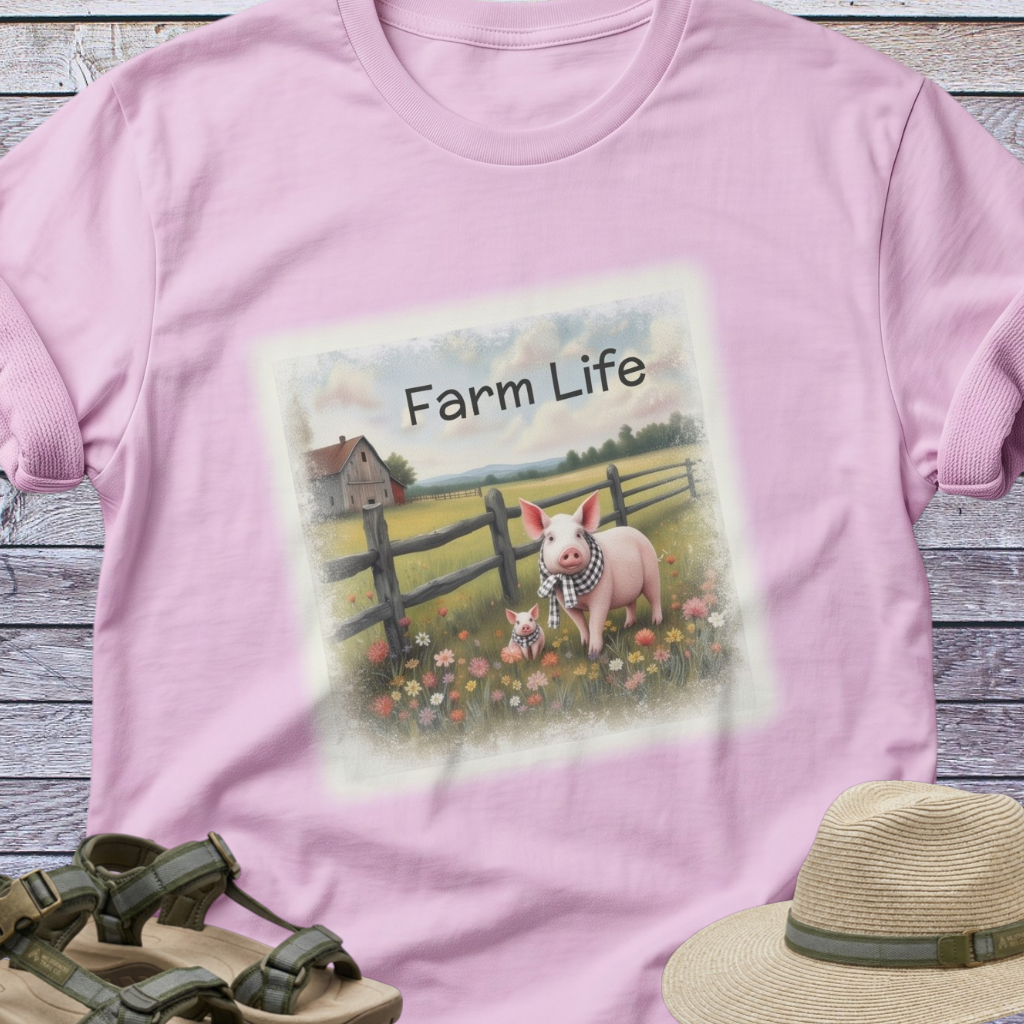 Mama Pig and Piglet T-Shirt | Farm Life Cottagecore