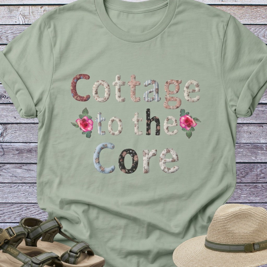 Cottage to the Core T-shirt | Patchwork Lettering