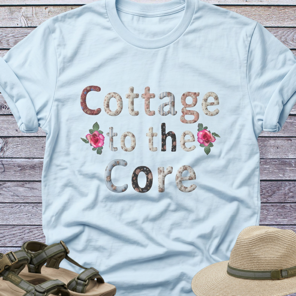 Cottage to the Core T-shirt | Patchwork Lettering
