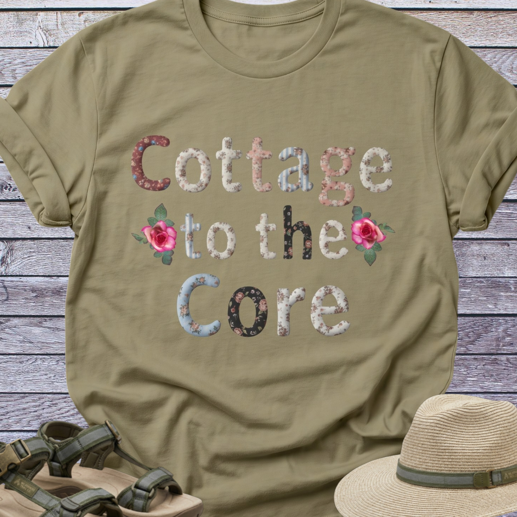 Cottage to the Core T-shirt | Patchwork Lettering