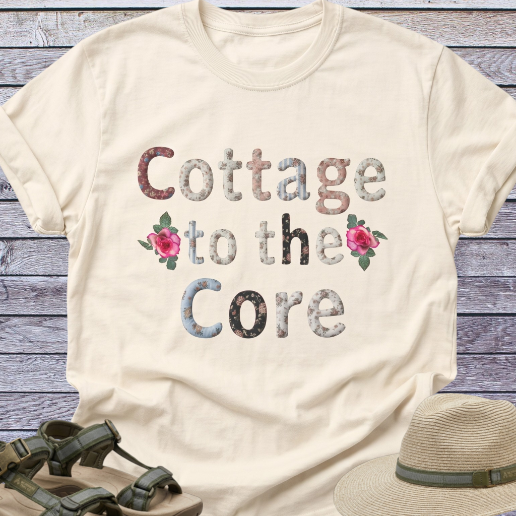 Cottage to the Core T-shirt | Patchwork Lettering