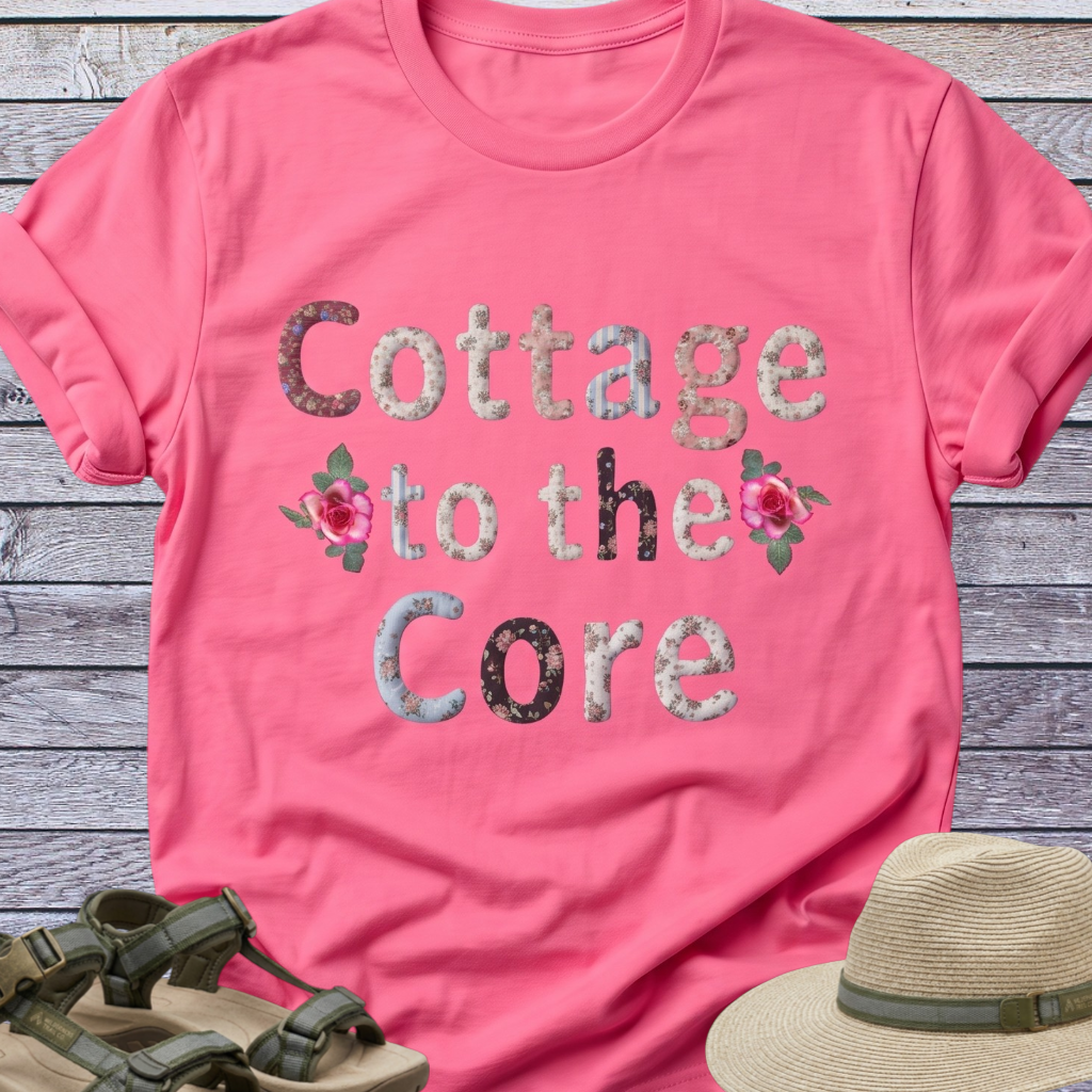 Cottage to the Core T-shirt | Patchwork Lettering