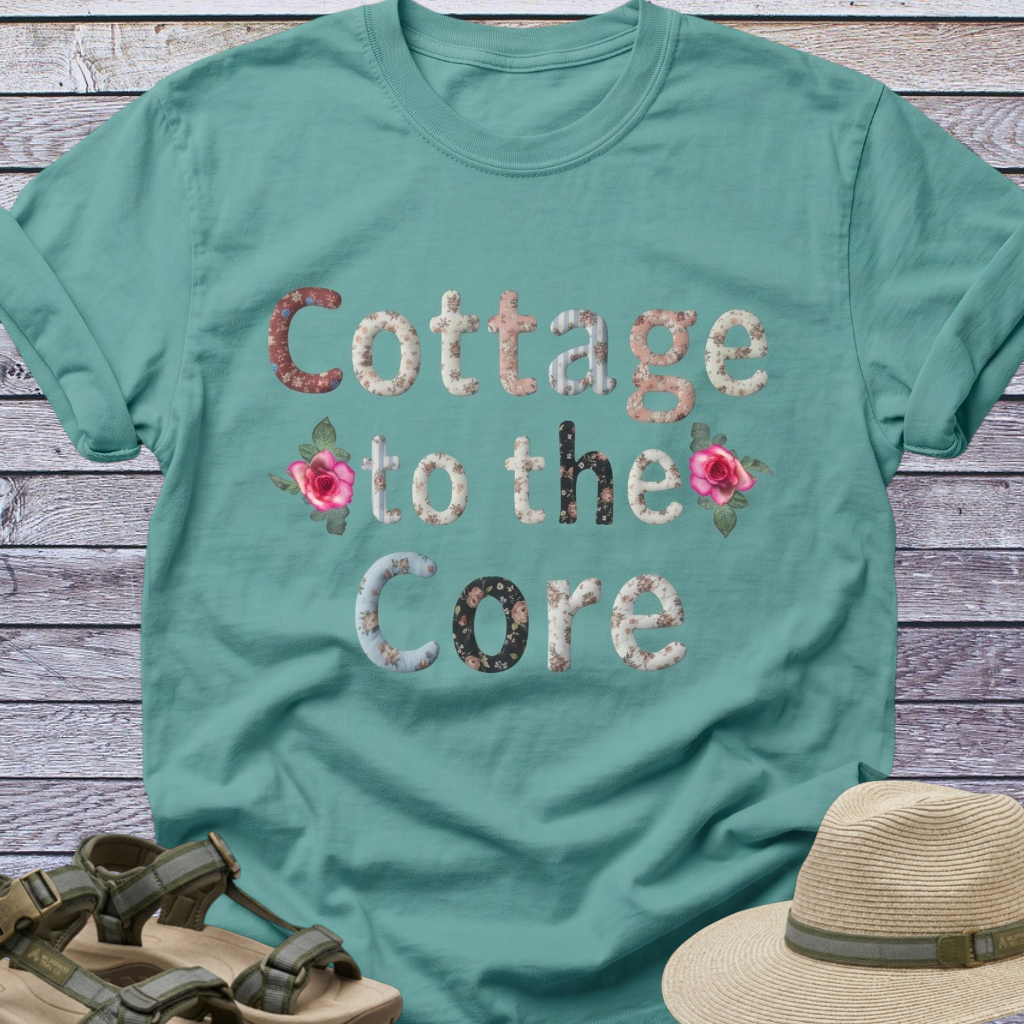 Cottage to the Core T-shirt | Patchwork Lettering