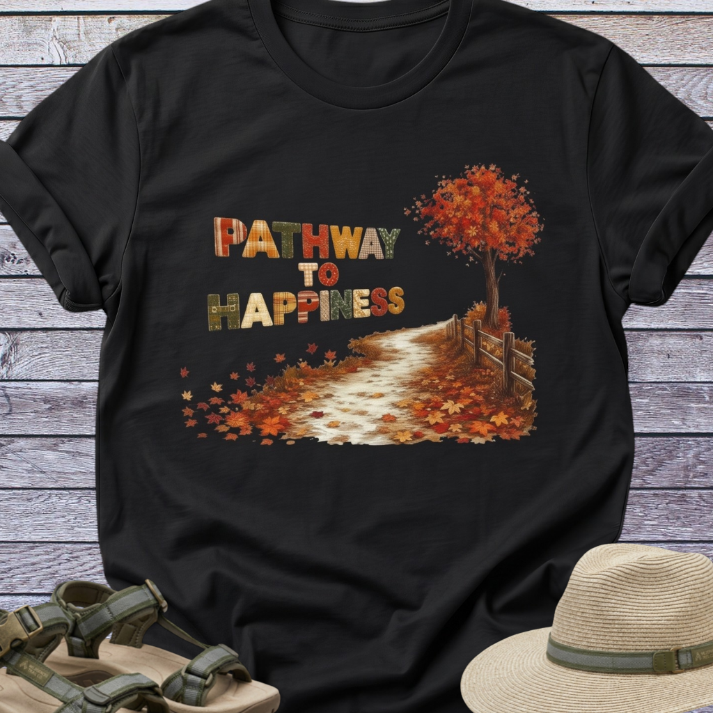 Happy Stroll through Fall Autumn Leaves T-Shirt | CottageCore & Nature