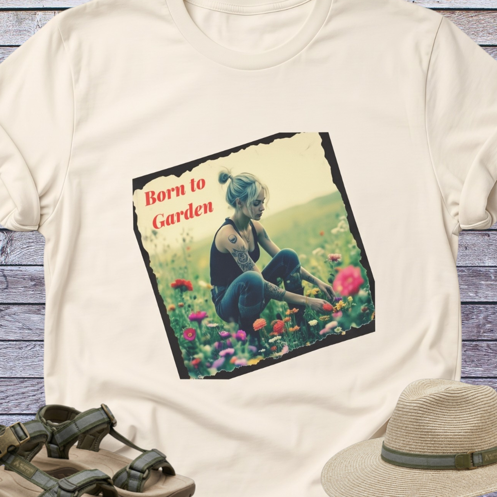 Born to Garden T-shirt | Biker Floral