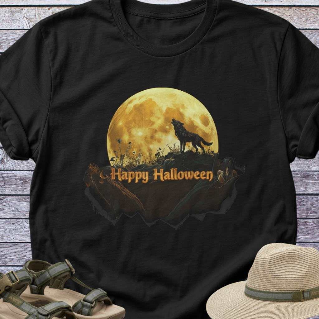 Howling Wolf Moon T-Shirt Harvest Halloween