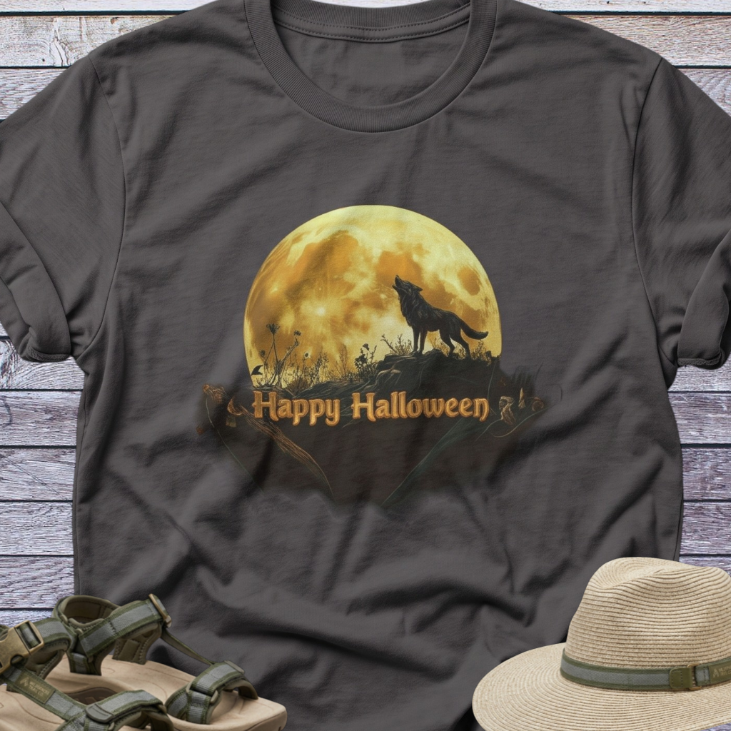 Howling Wolf Moon T-Shirt Harvest Halloween