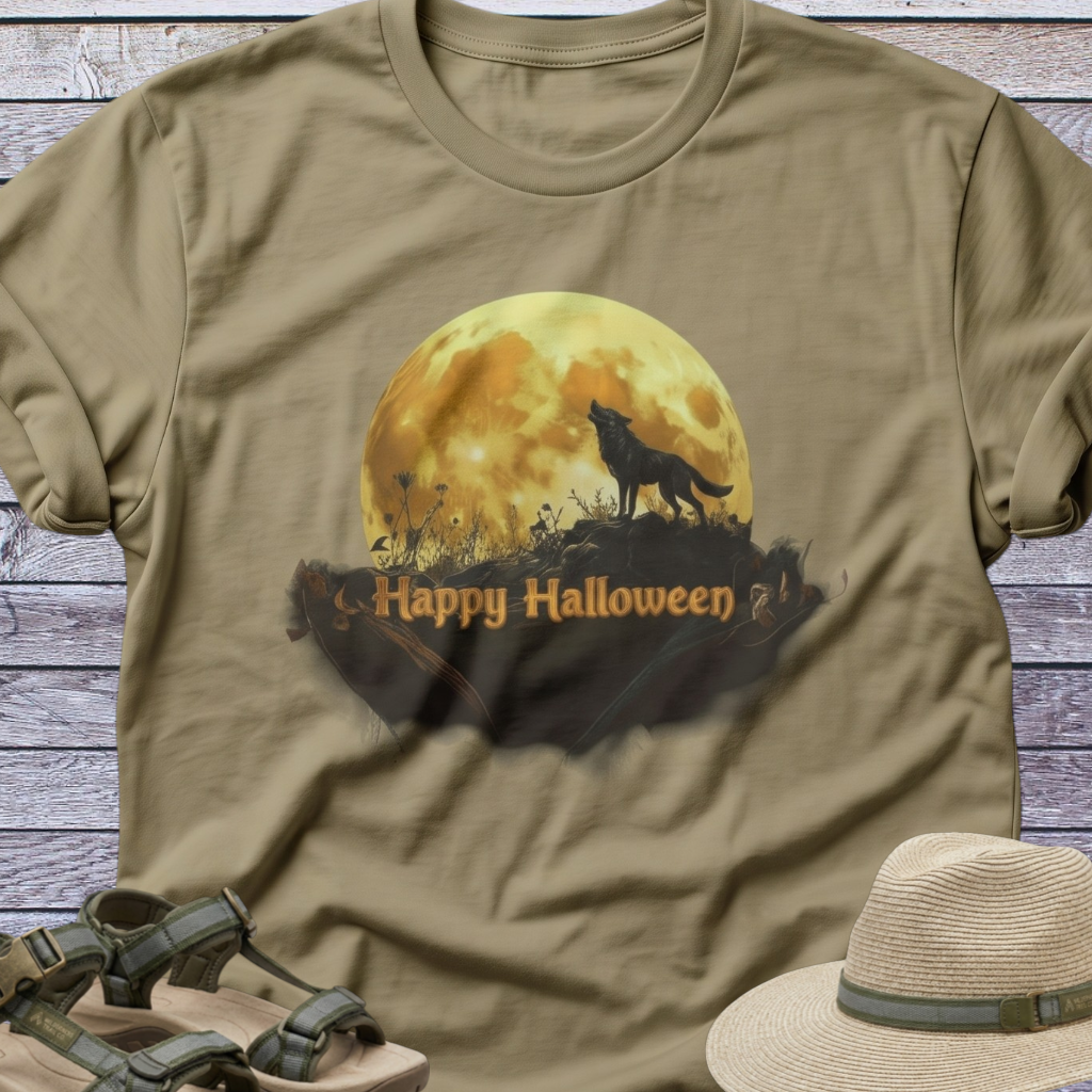 Howling Wolf Moon T-Shirt Harvest Halloween