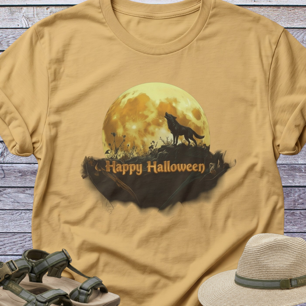 Howling Wolf Moon T-Shirt Harvest Halloween