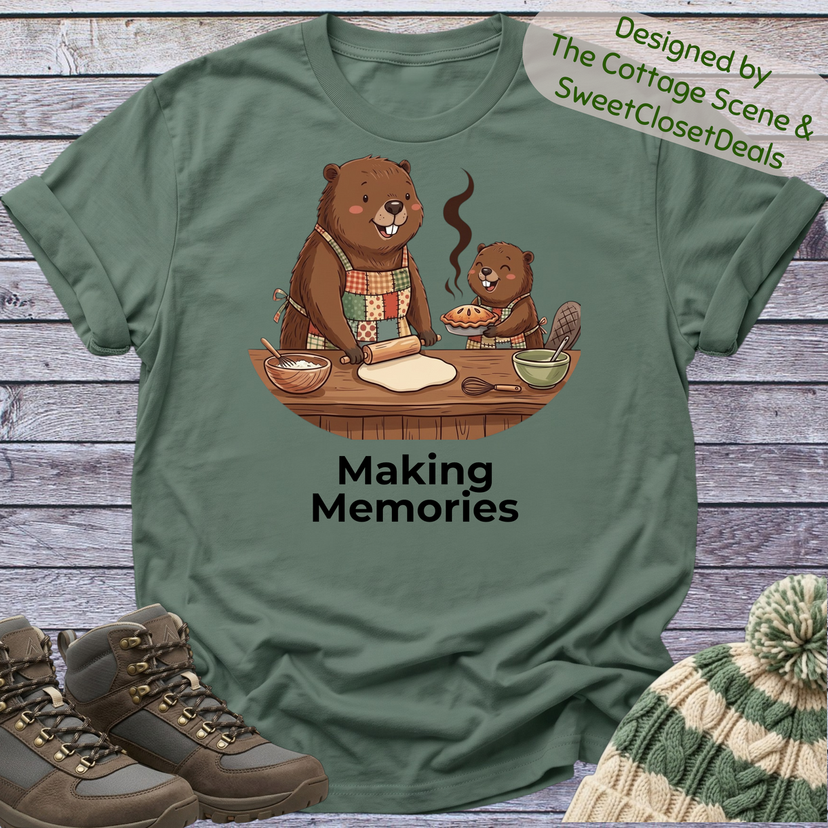 Beaver Mom Daughter Bake T-Shirt