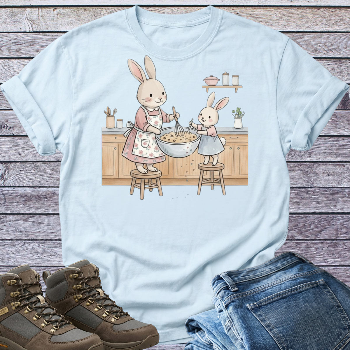 Rabbit Mom Daughter Bake T-Shirt