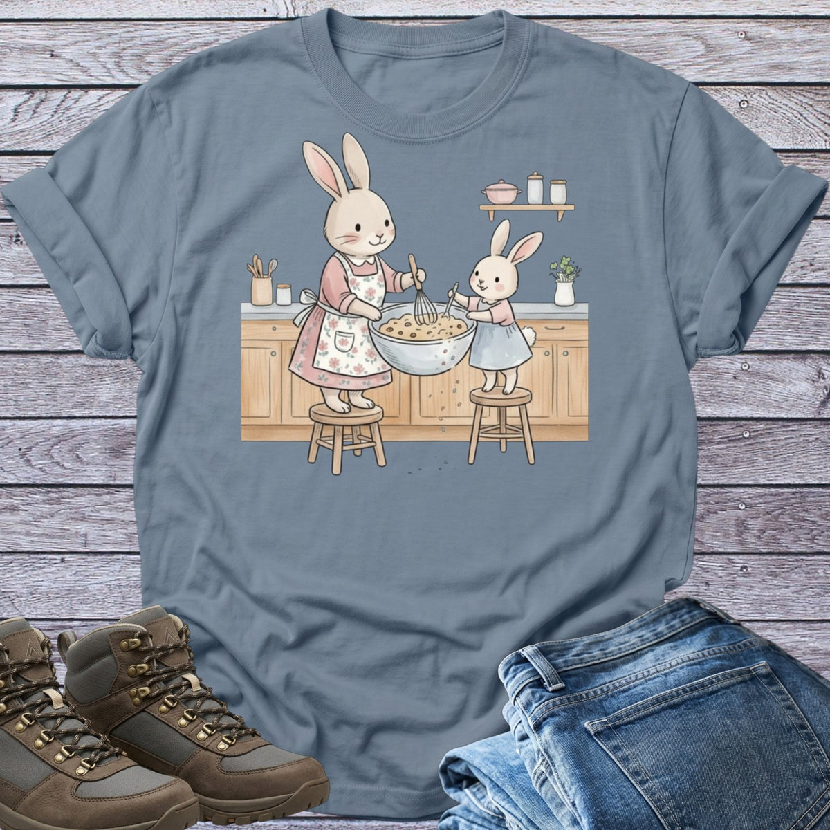 Rabbit Mom Daughter Bake T-Shirt