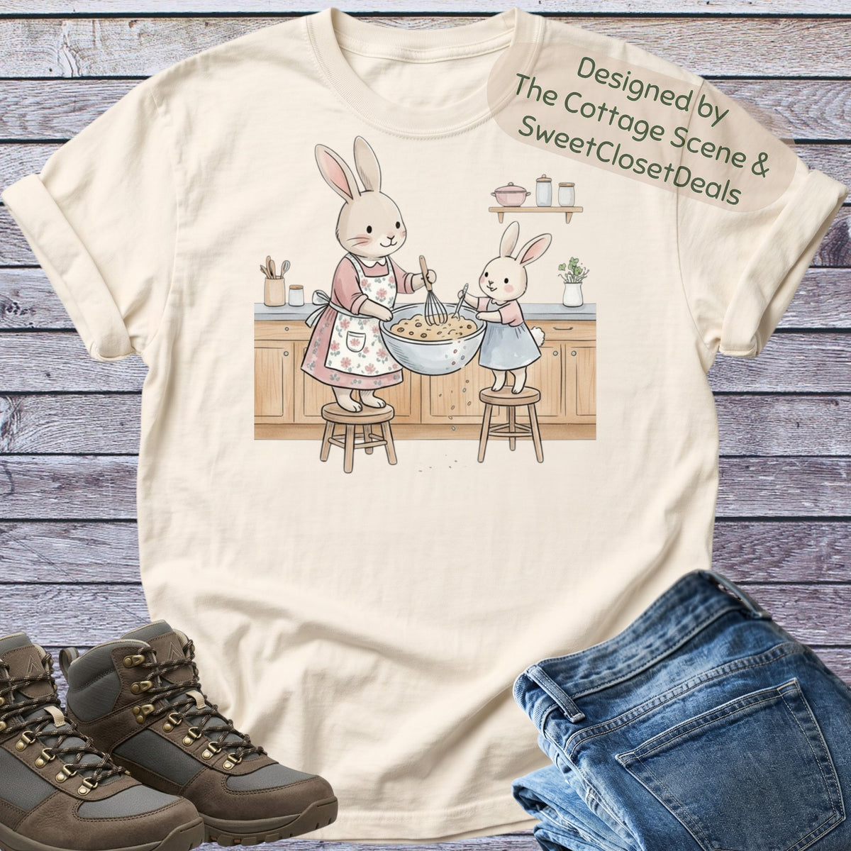 Rabbit Mom Daughter Bake T-Shirt